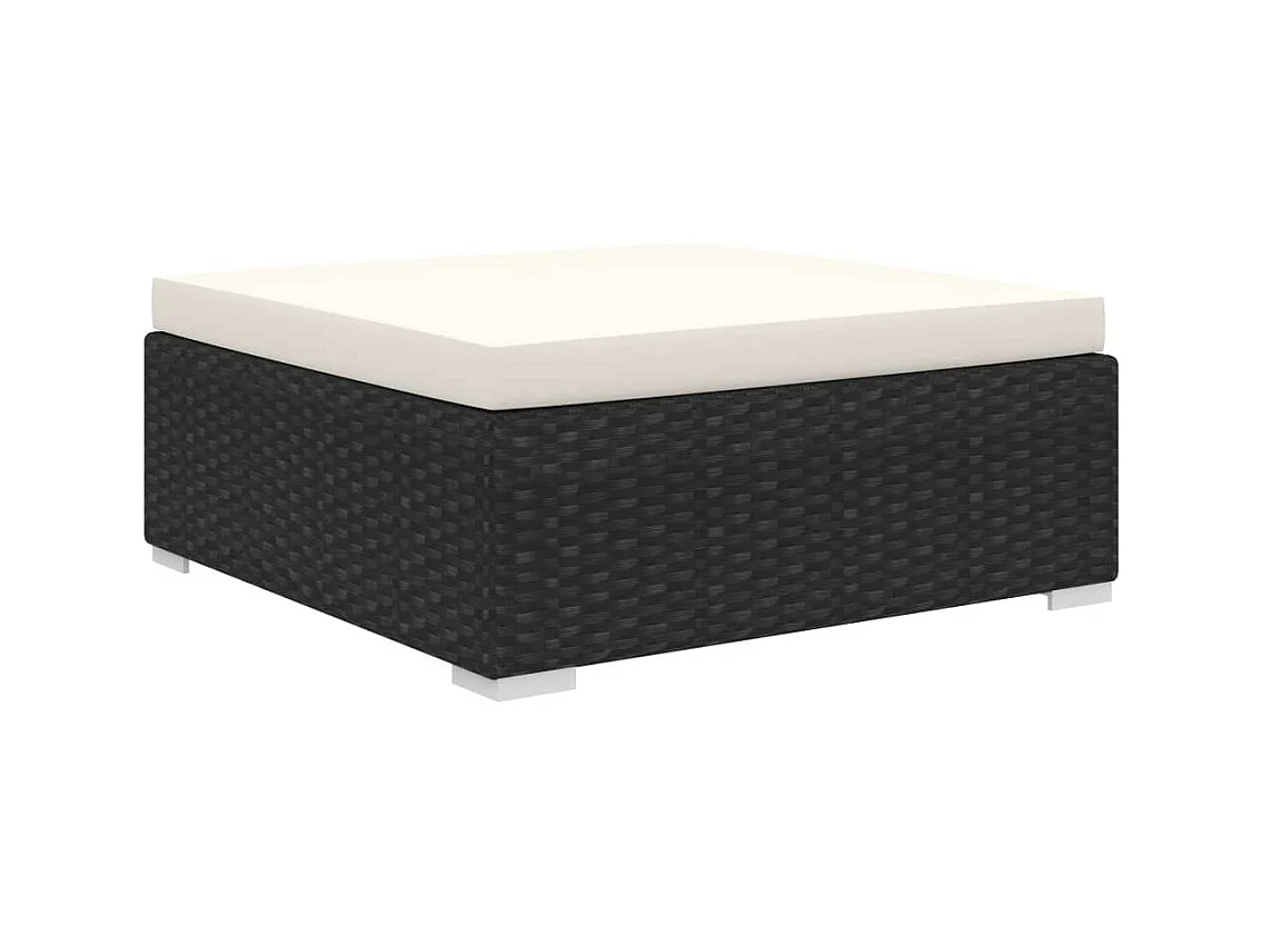 Salon de jardin 10 pcs avec coussins Résine tressée Noir 27