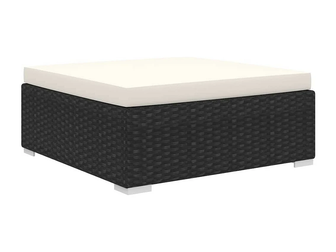 Salon de jardin 10 pcs avec coussins Résine tressée Noir 27