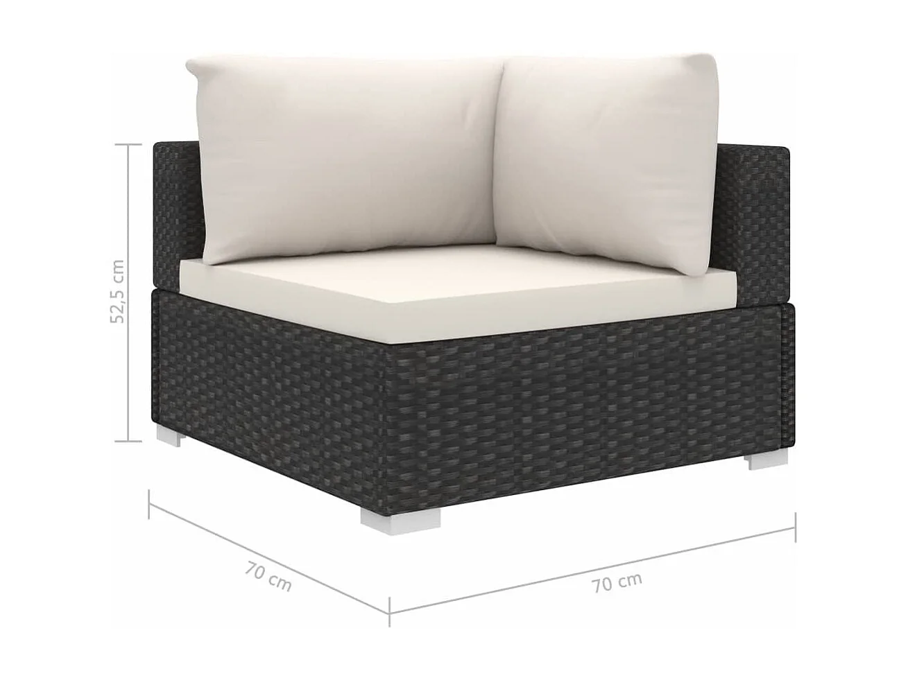 Salon de jardin 10 pcs avec coussins Résine tressée Noir 27