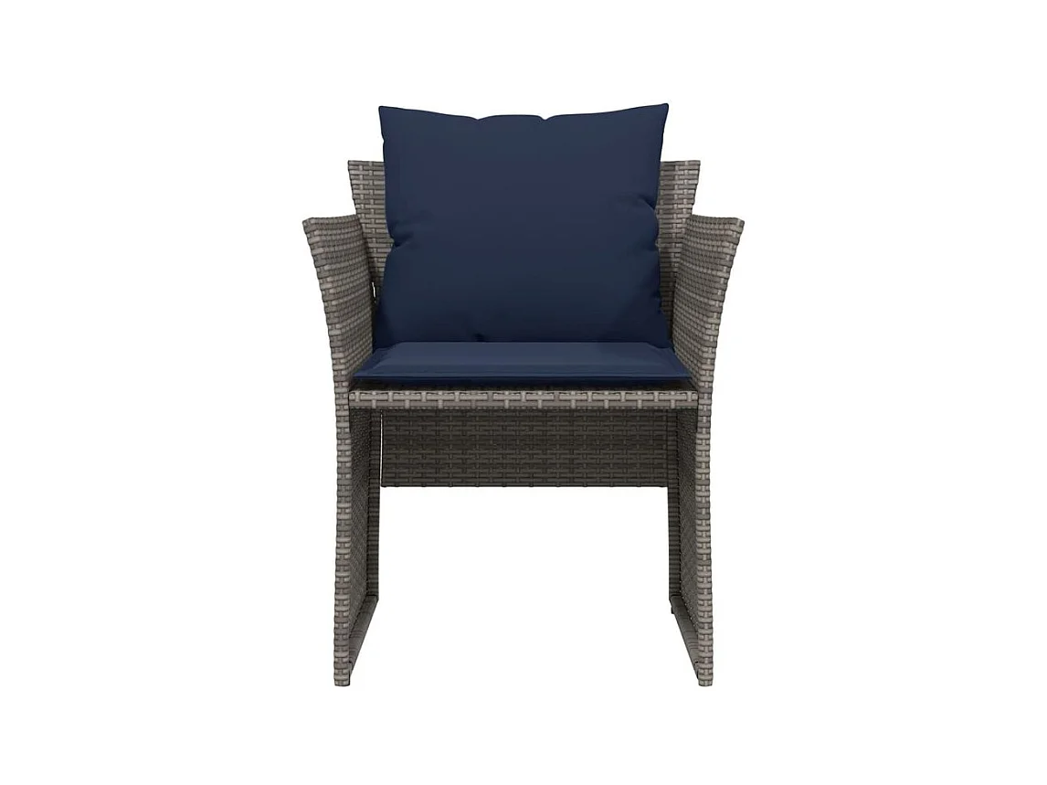 Chaise de jardin avec tabouret gris résine tressée