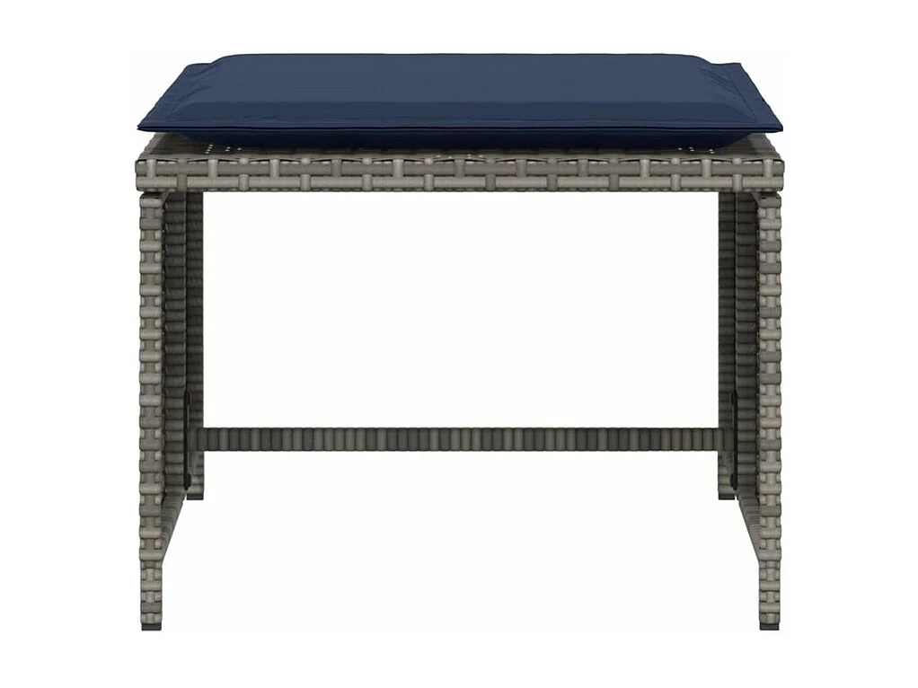 Chaise de jardin avec tabouret gris résine tressée