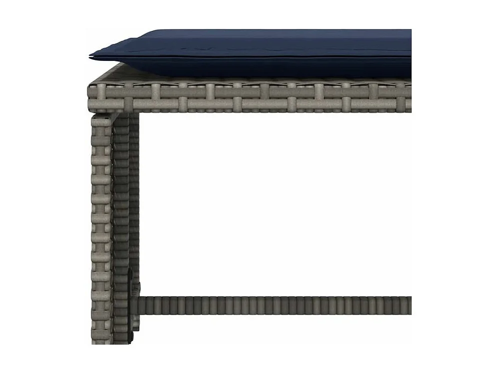 Chaise de jardin avec tabouret gris résine tressée