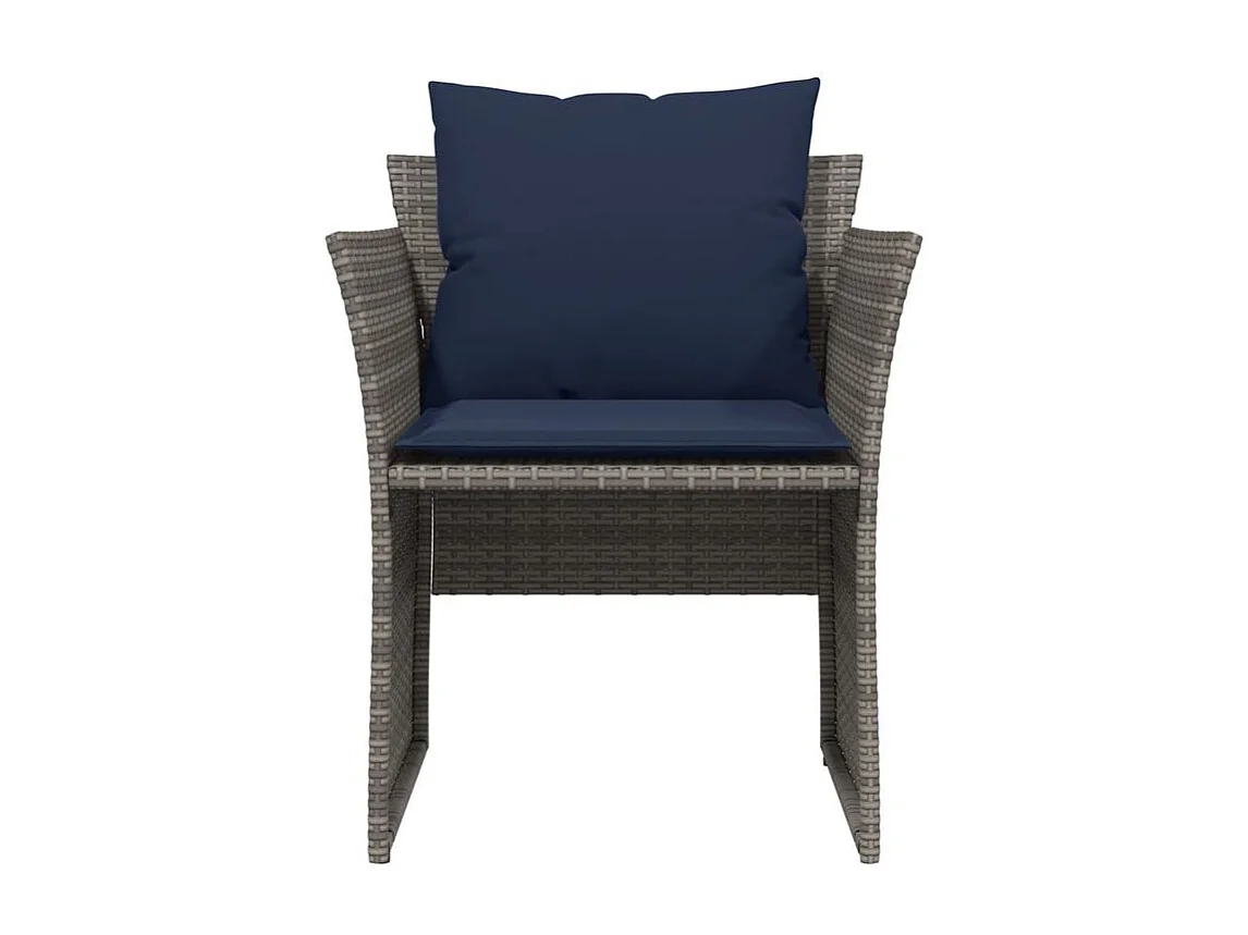 Chaise de jardin avec tabouret gris résine tressée