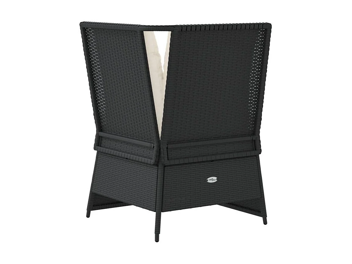 Canapé d'angle de jardin avec coussins noir résine tressée