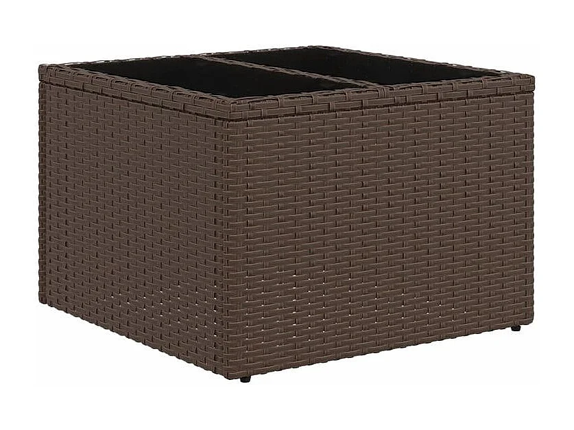 Salon de jardin avec coussins 9 pcs marron résine tressée