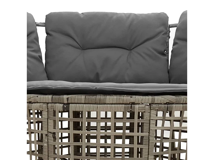 Canapé de jardin et coussins et repose-pied en forme de L rotin