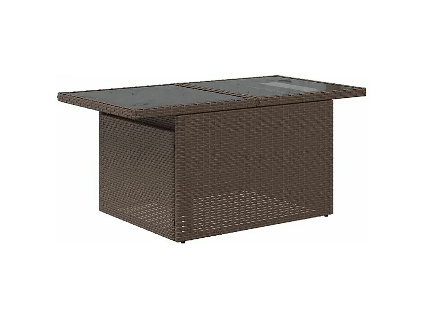 Salon de jardin avec coussins 7 pcs marron résine tressée