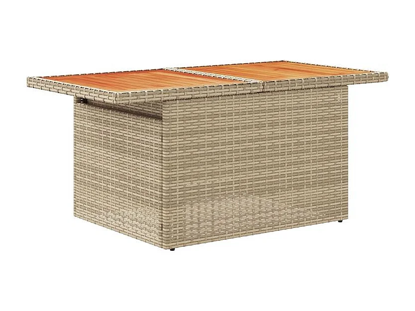 Salon de jardin avec coussins 6 pcs beige résine tressée