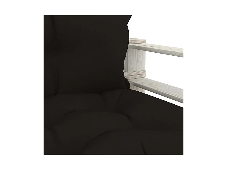Canapé palette de jardin avec coussins noir Bois