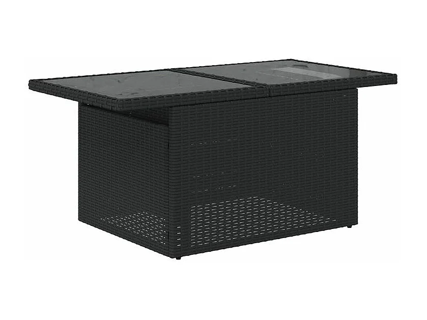 Salon de jardin 6 pcs avec coussins noir résine tressée