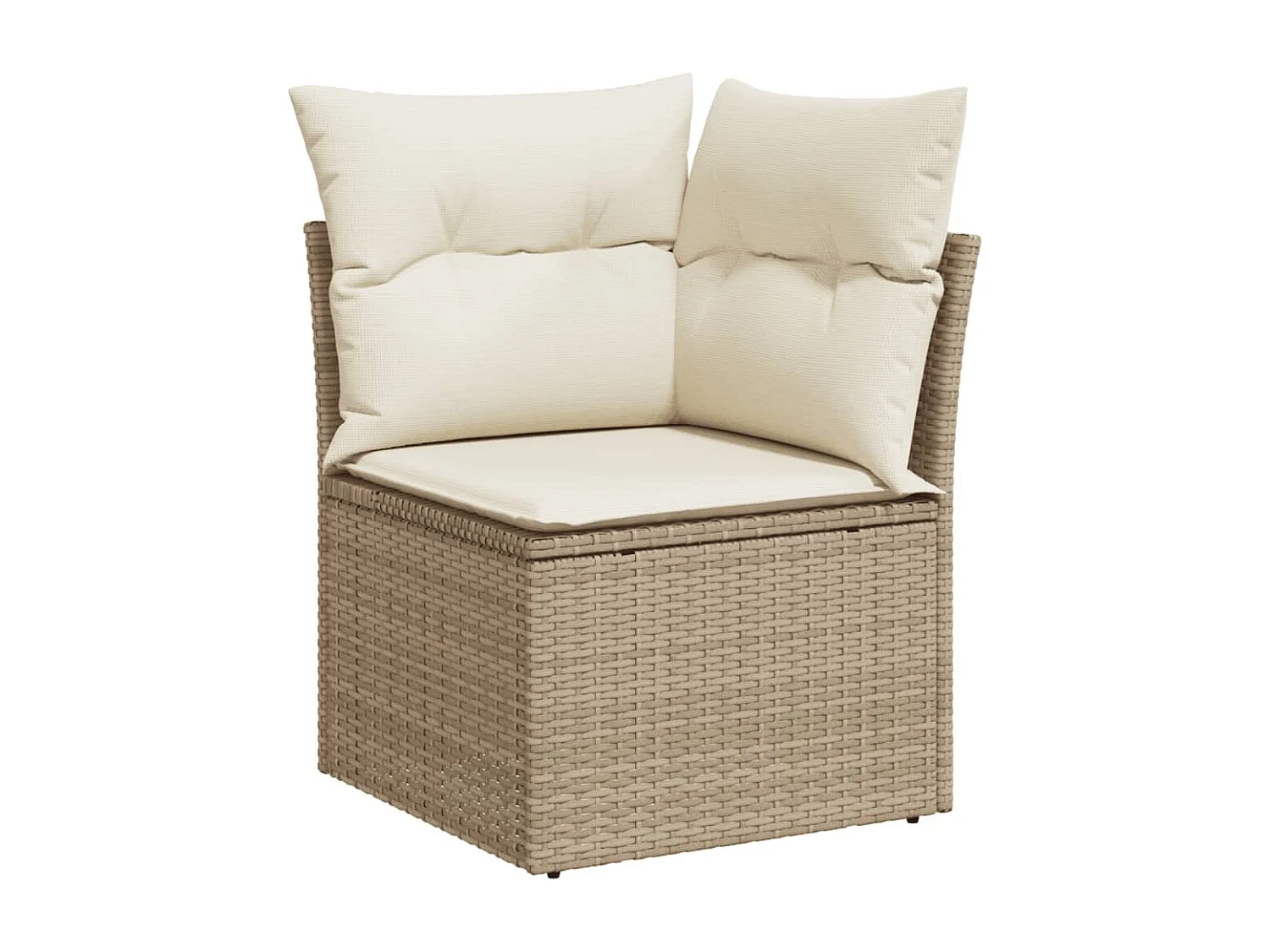 Salon de jardin avec coussins 14 pcs beige résine tressée