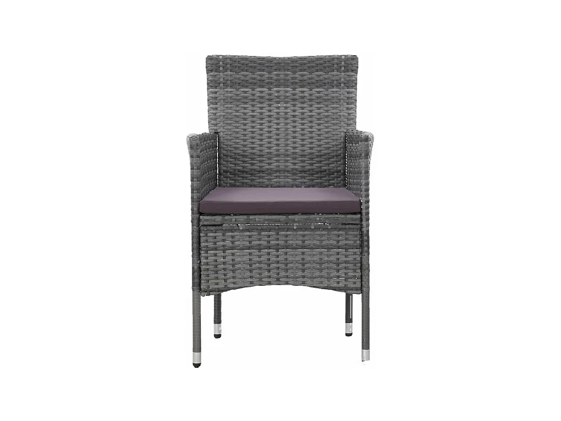 Ensemble à manger de jardin 5 pcs Résine tressée Gris