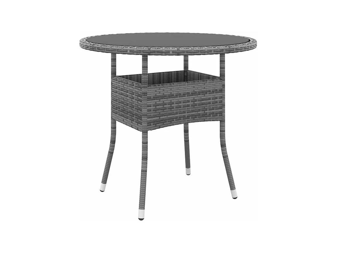 Ensemble à manger de jardin 5 pcs Résine tressée Gris