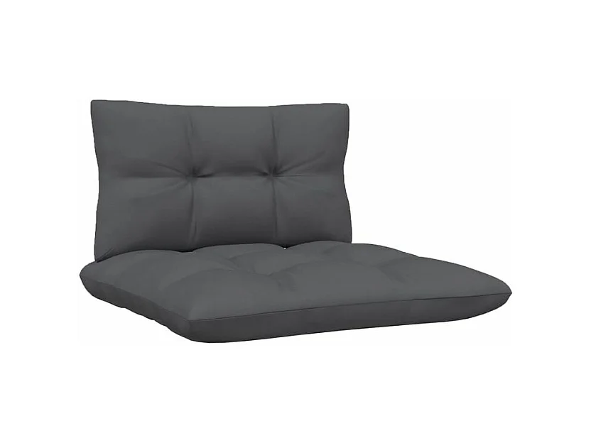 Canapé 2 places de jardin avec coussins anthracite Bois de pin