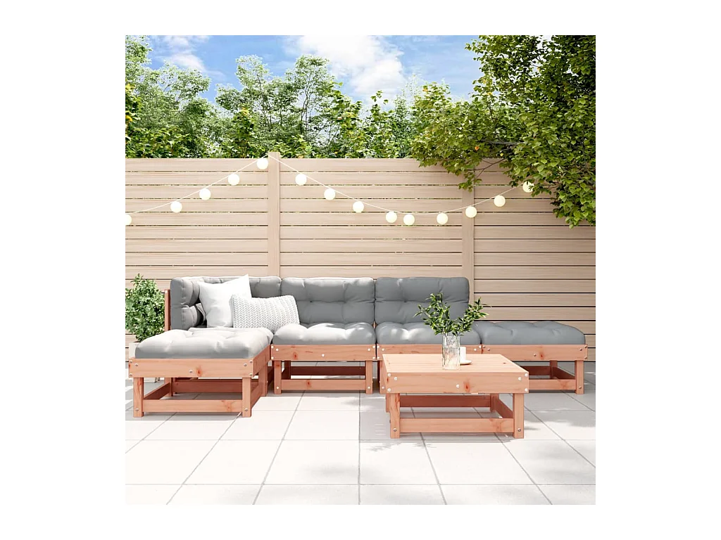 Salon de jardin 6 pcs bois massif douglas