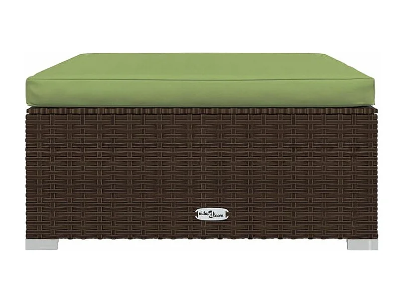 Salon de jardin 4 pcs avec coussins Marron Résine tressée