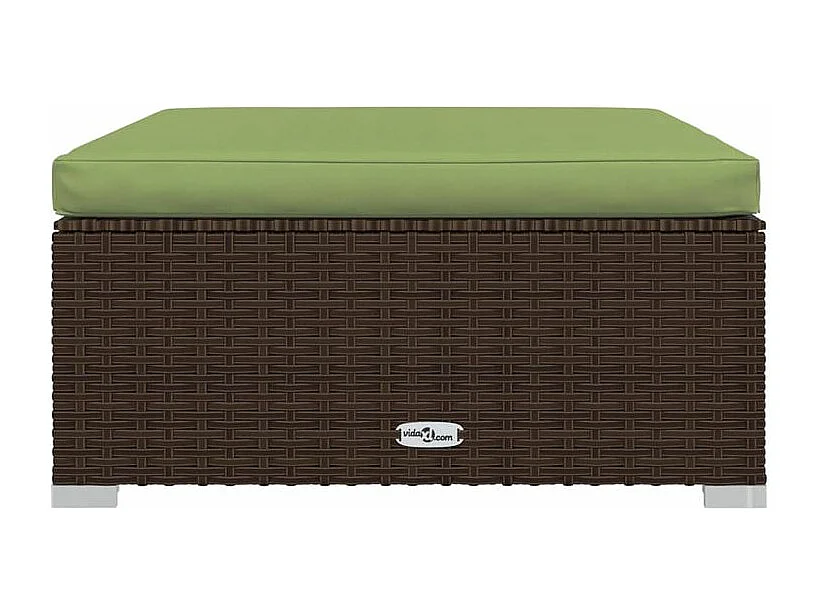 Salon de jardin 4 pcs avec coussins Marron Résine tressée