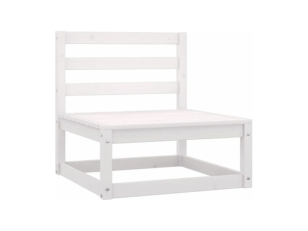 Canapé central de jardin blanc bois de pin massif