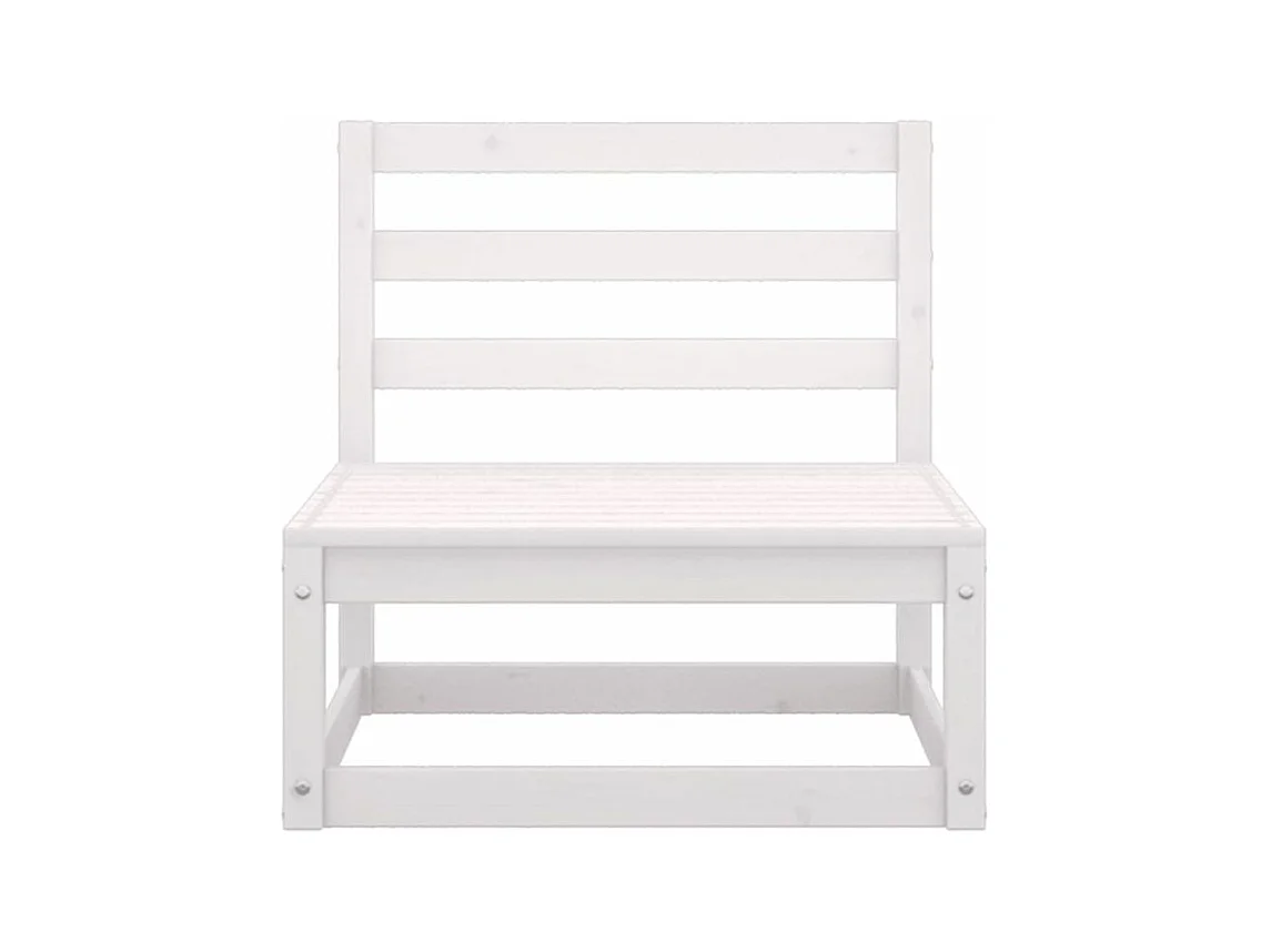 Canapé central de jardin blanc bois de pin massif