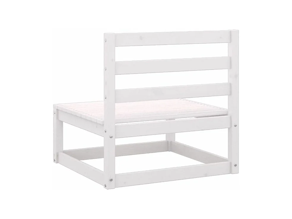 Canapé central de jardin blanc bois de pin massif