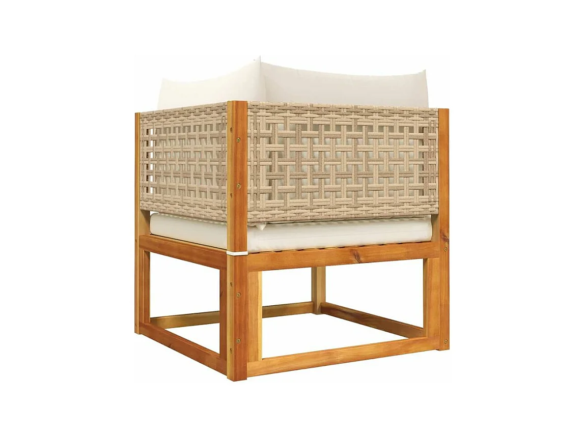 Canapés d'angle de jardin et coussins 2pcs bois massif d'acacia