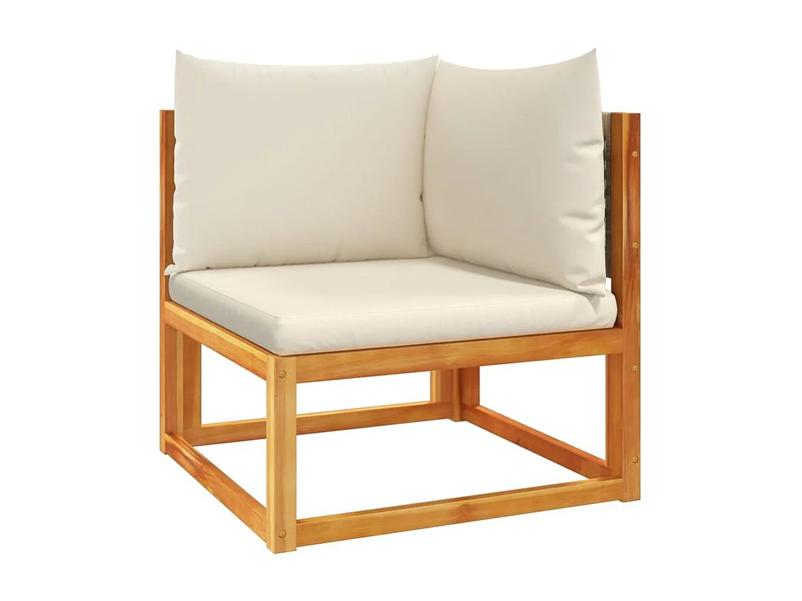 Canapés d'angle de jardin et coussins 2pcs bois massif d'acacia