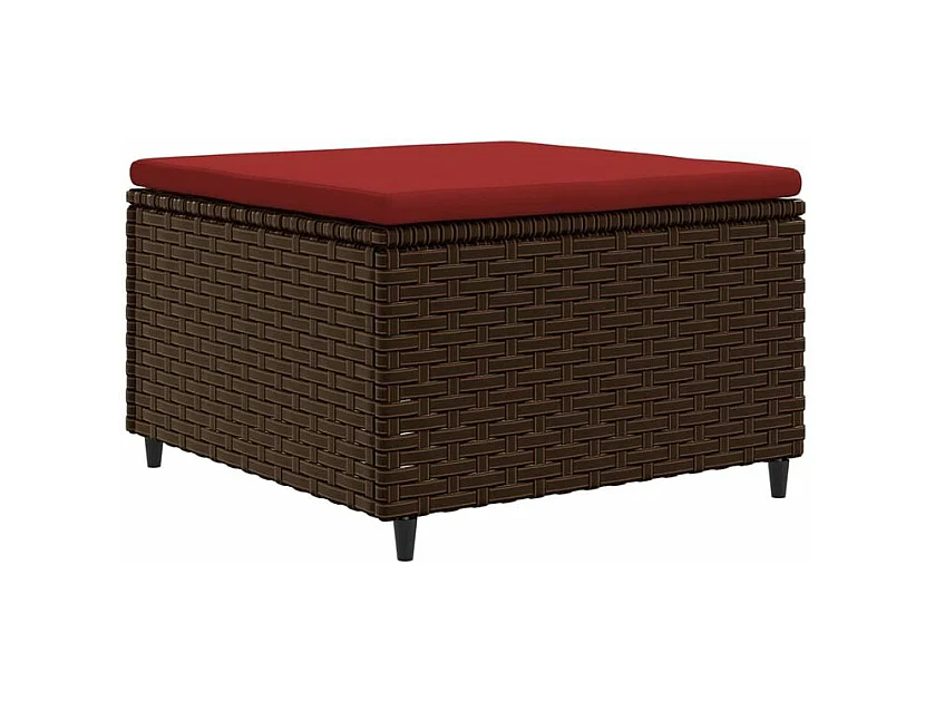 Salon de jardin avec coussins 7 pcs marron résine tressée