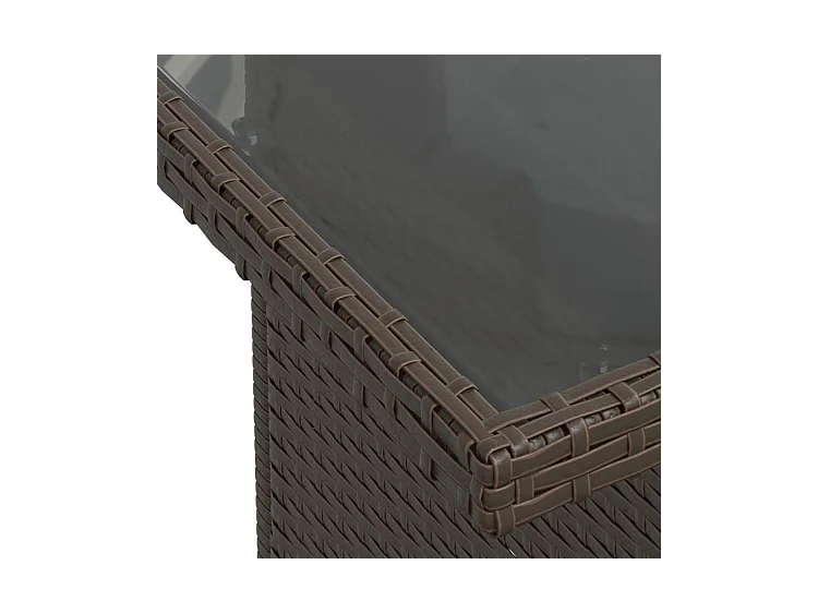 Salon de jardin avec coussins 5 pcs marron résine tressée