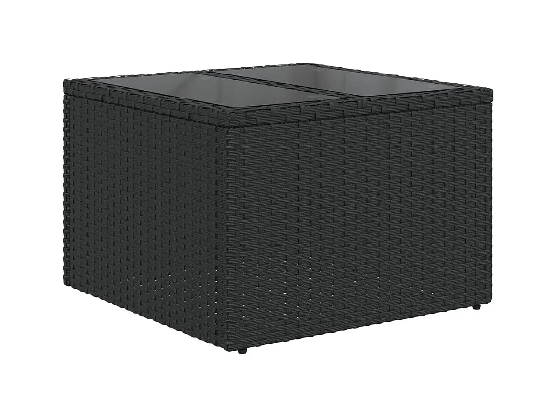 Salon de jardin 8 pcs avec coussins noir résine tressée