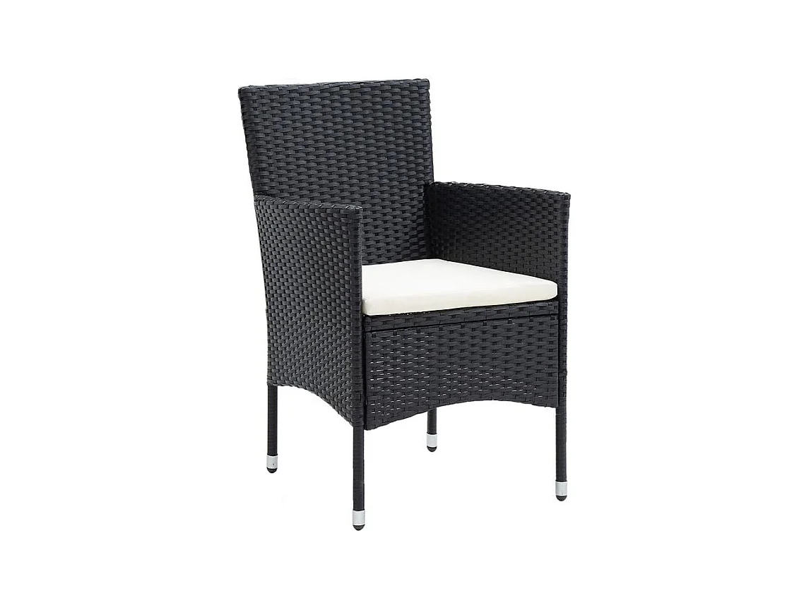 Ensemble à dîner de jardin 5 pcs Résine tressée et acacia Noir
