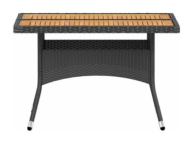 Ensemble à dîner de jardin 5 pcs Résine tressée et acacia Noir