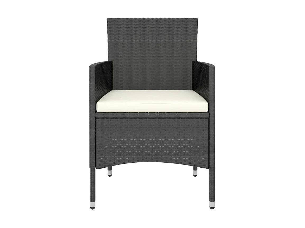 Ensemble à dîner de jardin 5 pcs Résine tressée et acacia Noir