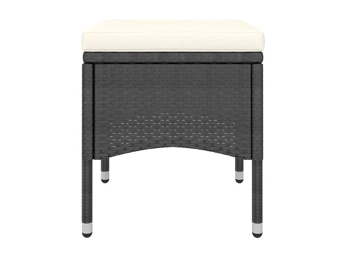 Ensemble à dîner de jardin 5 pcs Résine tressée et acacia Noir