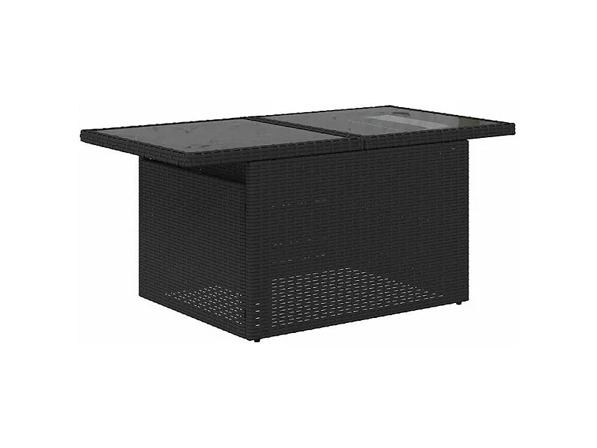 Salon de jardin 6 pcs avec coussins noir résine tressée