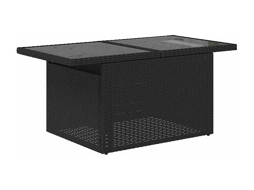 Salon de jardin 6 pcs avec coussins noir résine tressée