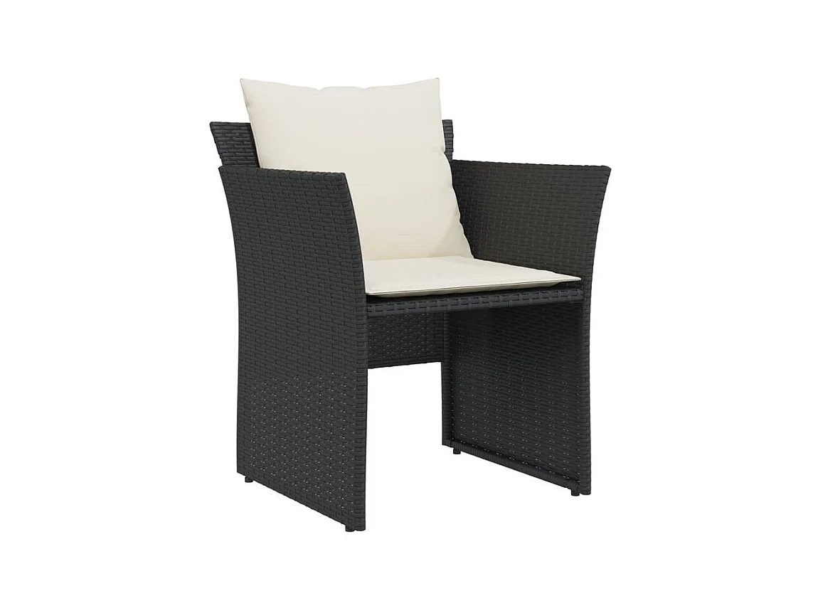 Chaise de jardin avec tabouret noir résine tressée