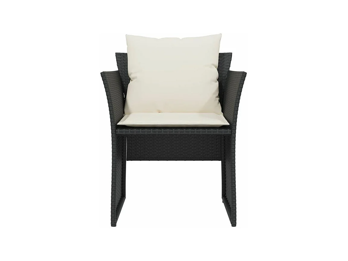 Chaise de jardin avec tabouret noir résine tressée