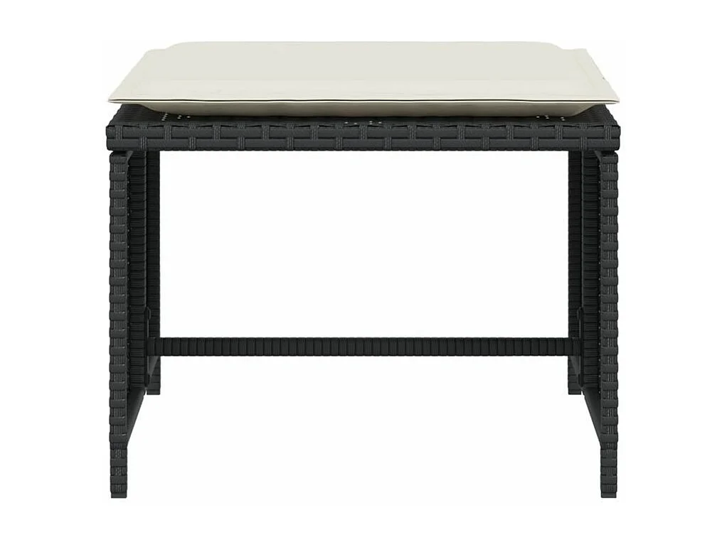 Chaise de jardin avec tabouret noir résine tressée