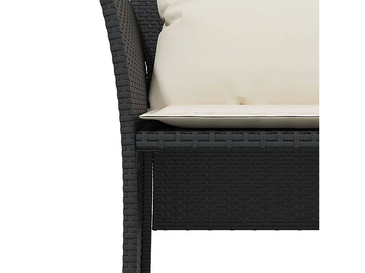 Chaise de jardin avec tabouret noir résine tressée