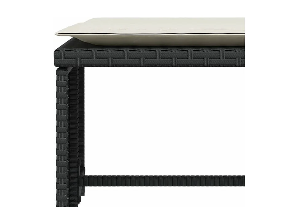 Chaise de jardin avec tabouret noir résine tressée