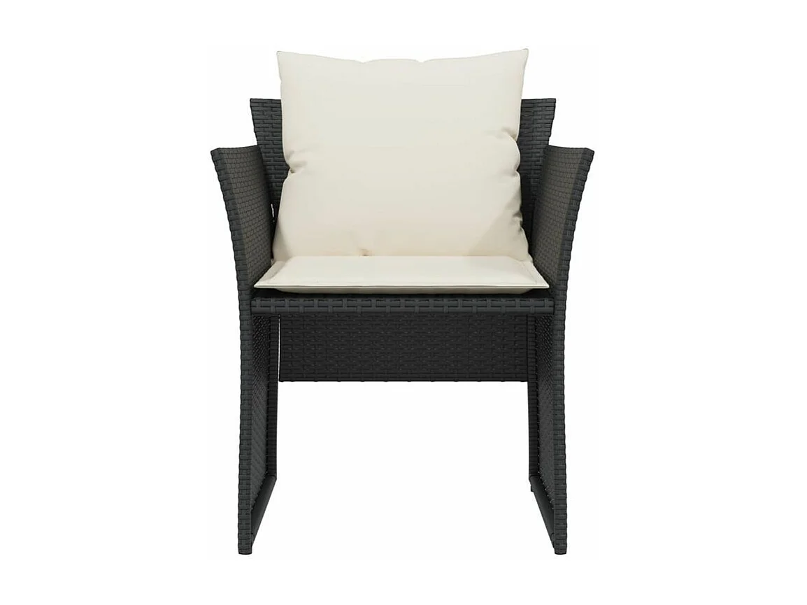 Chaise de jardin avec tabouret noir résine tressée