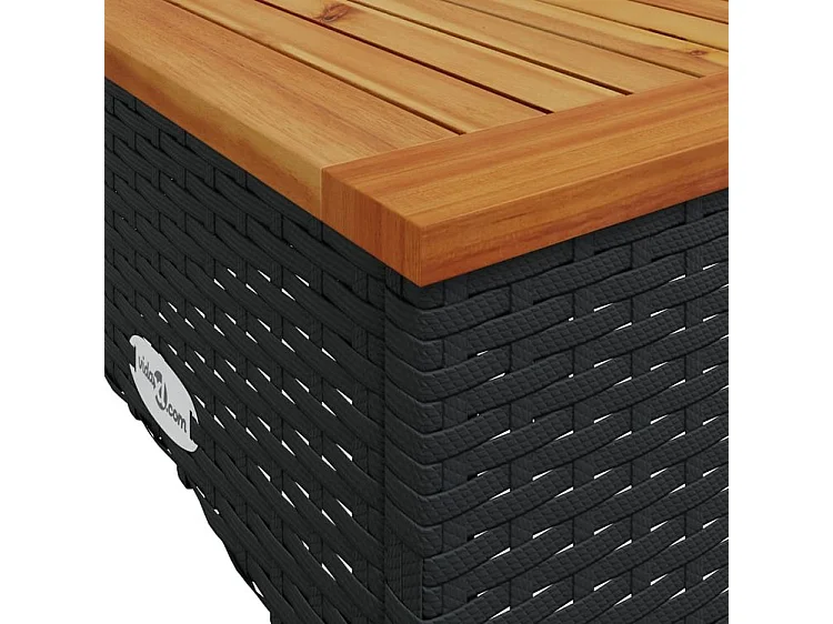 Salon de jardin 3 pcs avec coussins noir résine tressée