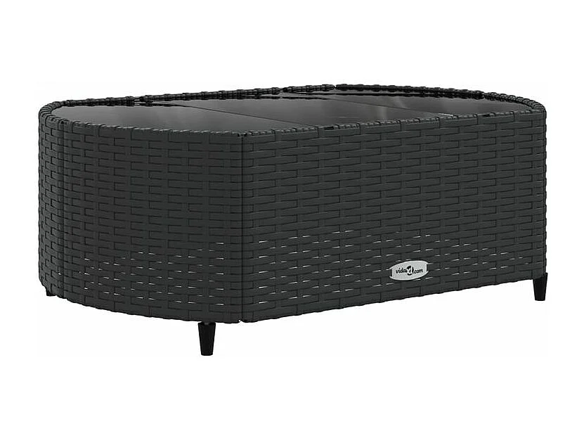 Salon de jardin 5 pcs avec coussins noir résine tressée