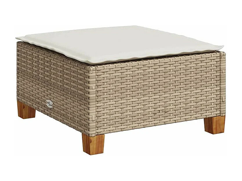 Salon de jardin avec coussins 8 pcs beige résine tressée