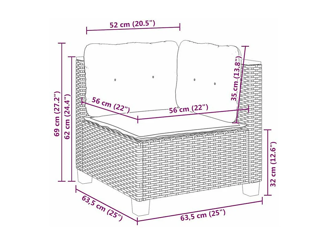Salon de jardin avec coussins 6 pcs beige résine tressée