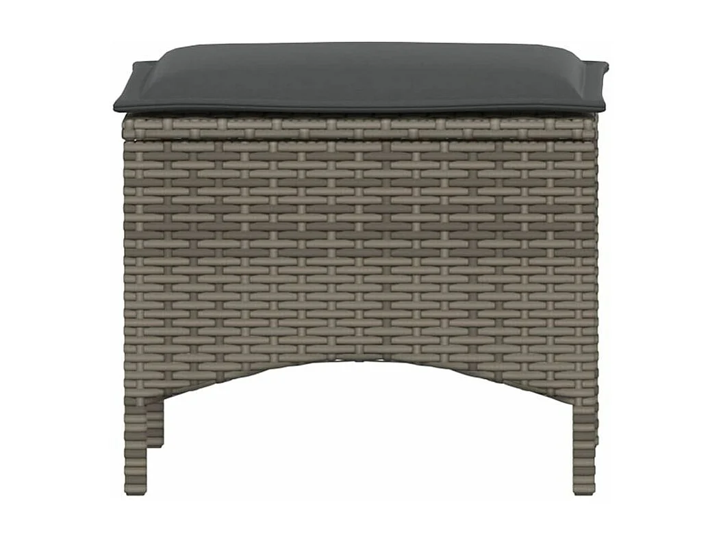 Ensemble à manger de jardin 3 pcs coussins gris résine tressée