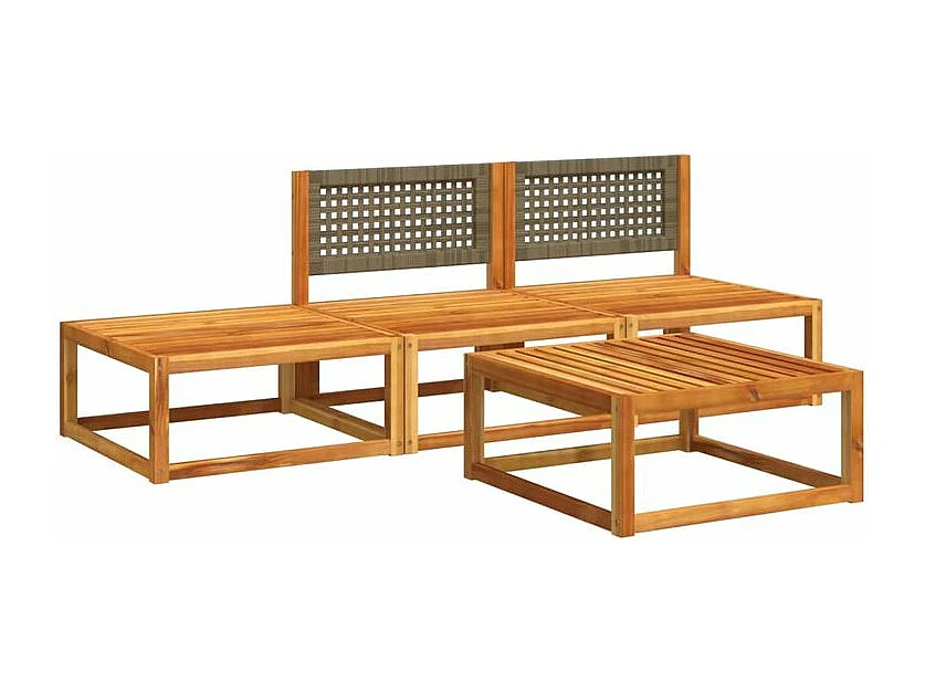 Salon de jardin avec coussins 4 pcs bois d'acacia massif