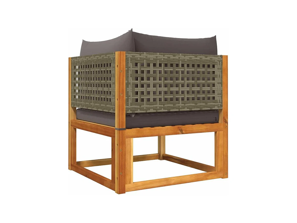 Salon de jardin avec coussins 10 pcs bois d'acacia solide