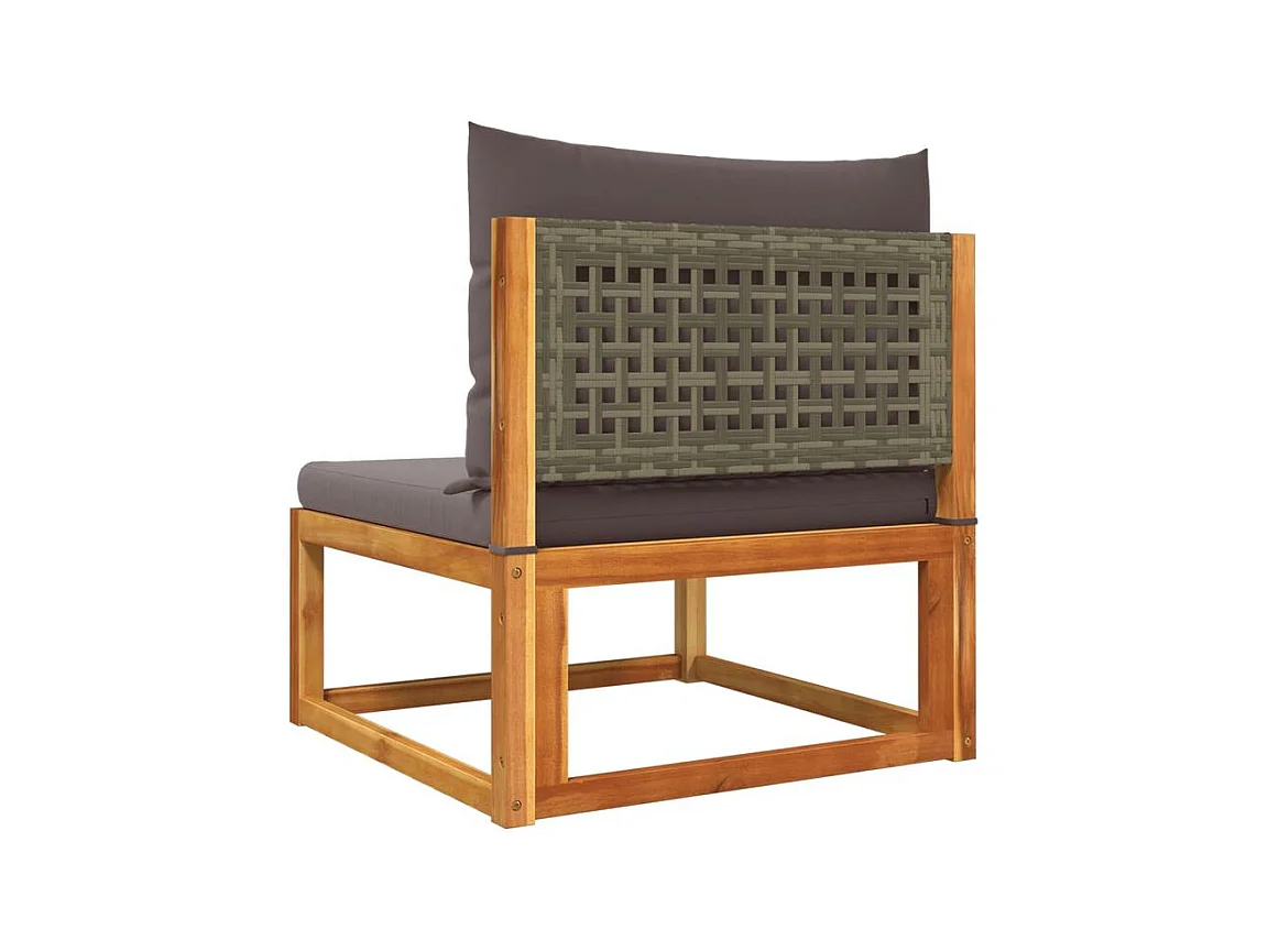 Salon de jardin avec coussins 10 pcs bois d'acacia solide