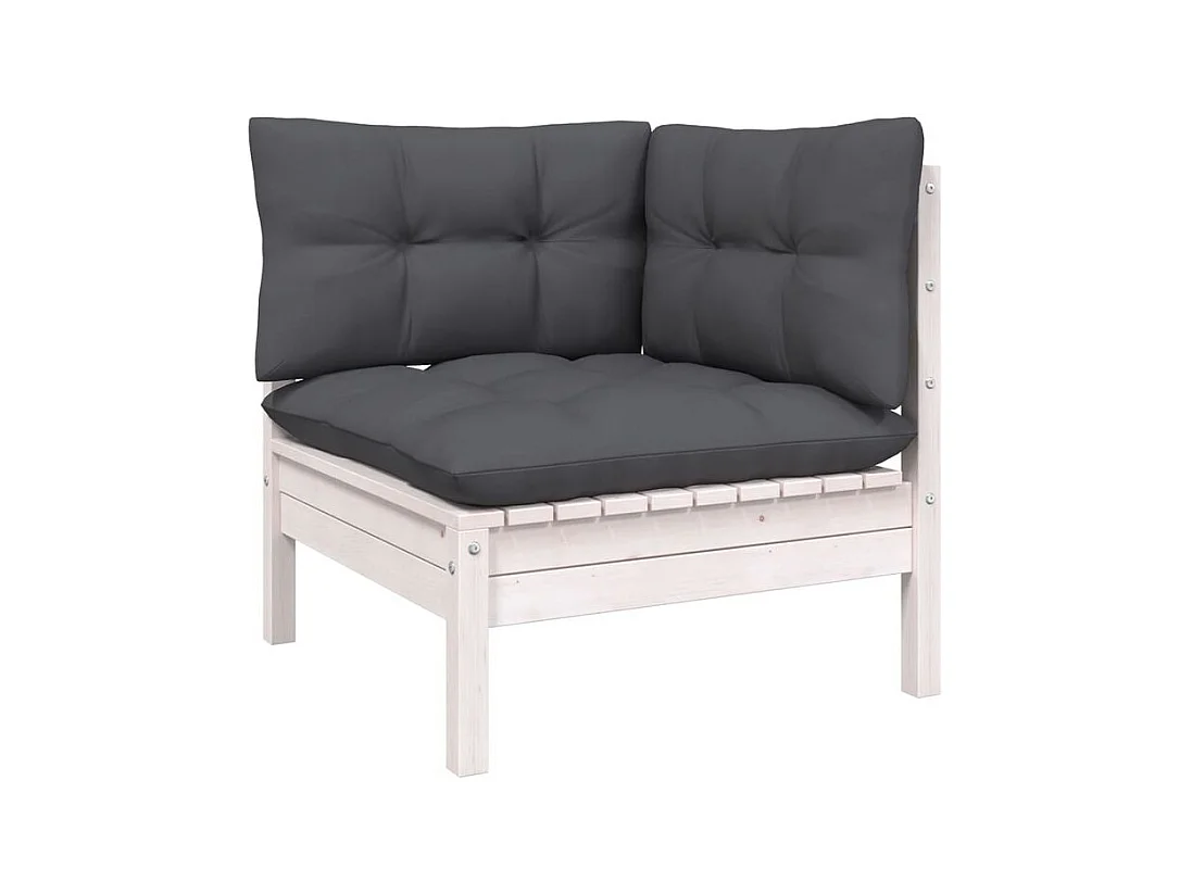 Salon de jardin 8 pcs avec coussins anthracite Bois de pin